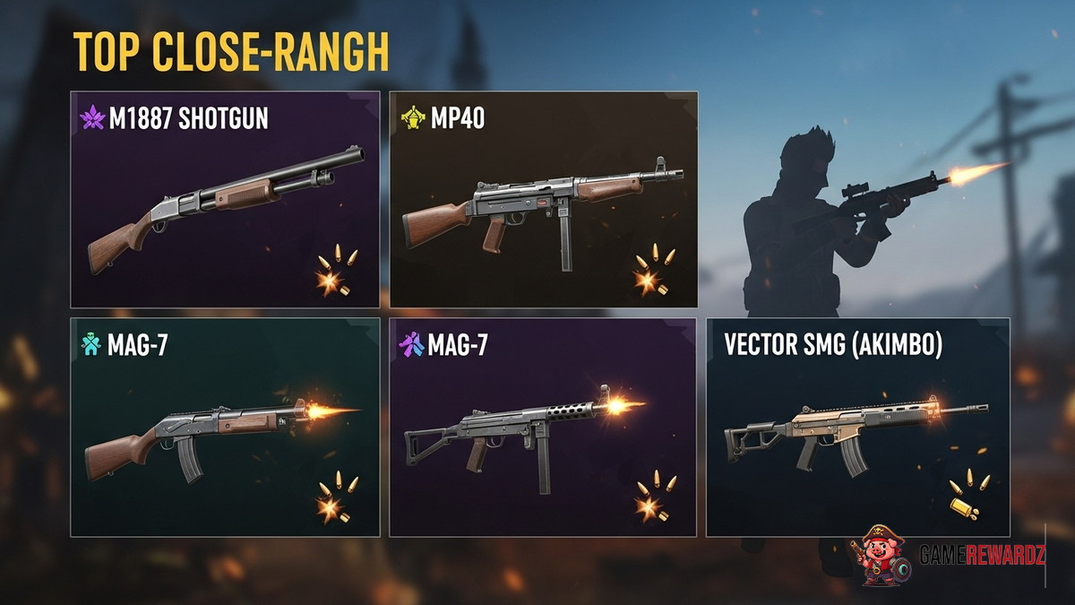 Best Free Fire Weapons for Close Range